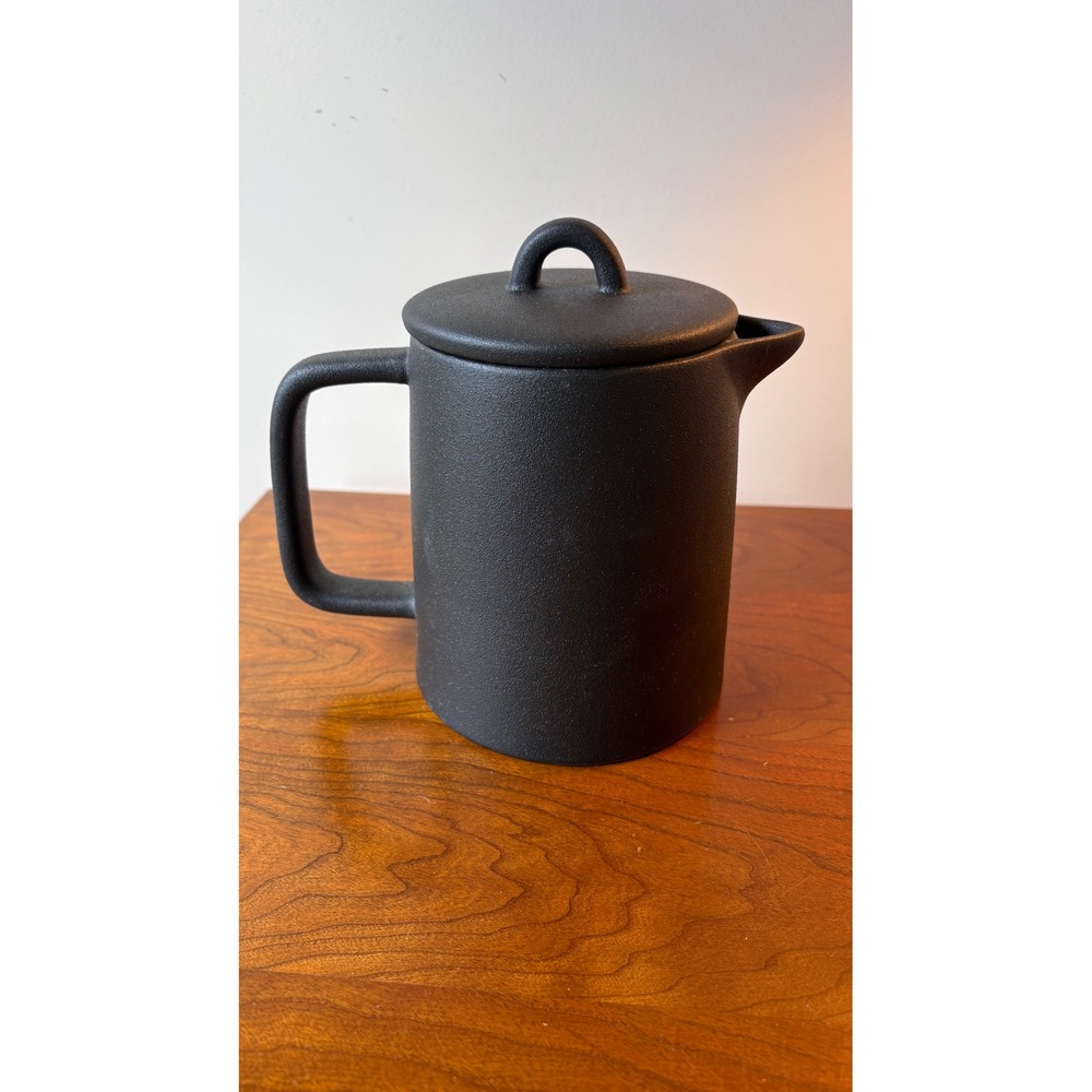 Woolrich Stoneware Coffee Server Matte Black Textured Ceramic Carafe with Lid
